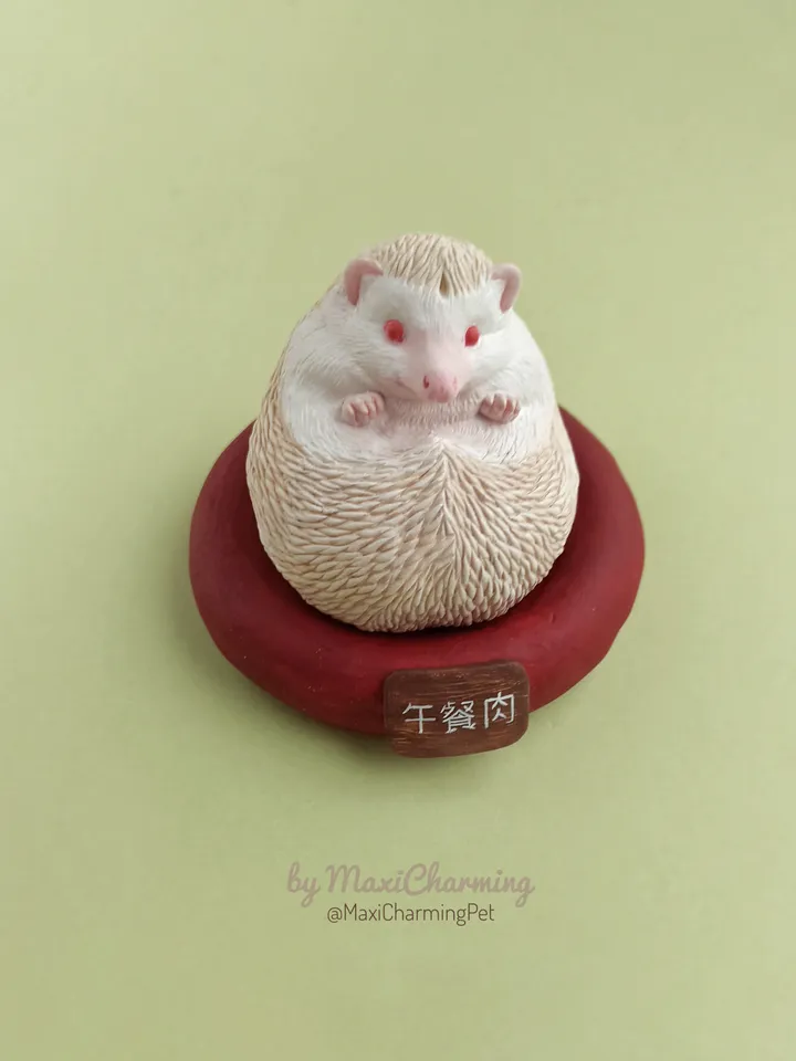 Hedgehog sculpture portrait from photo