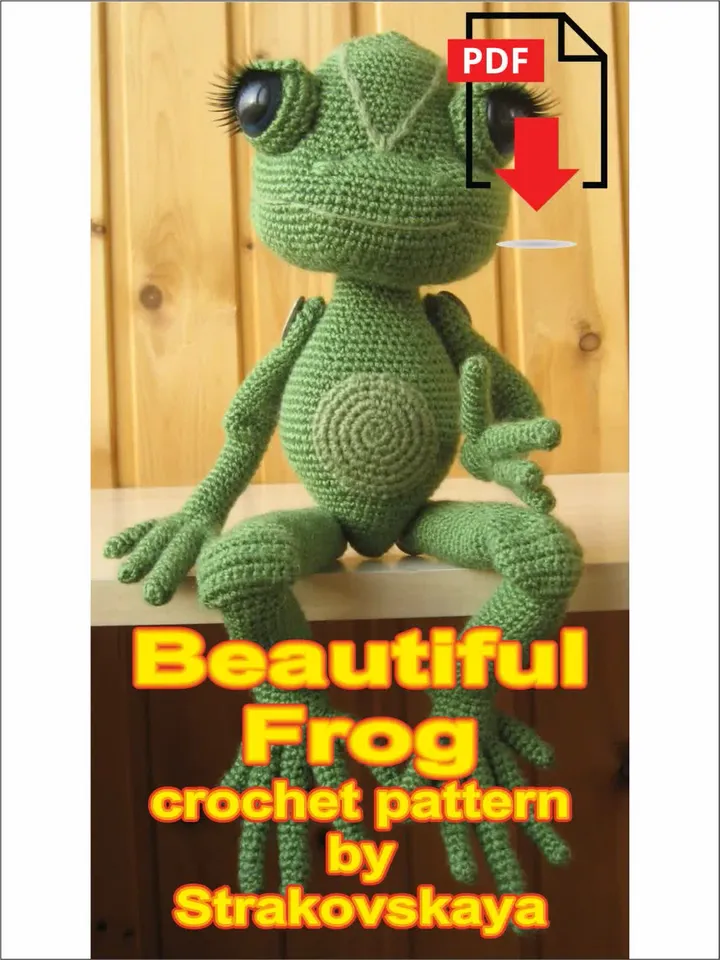 Crochet pattern Toy Beautiful Frog. Amigurumi pattern