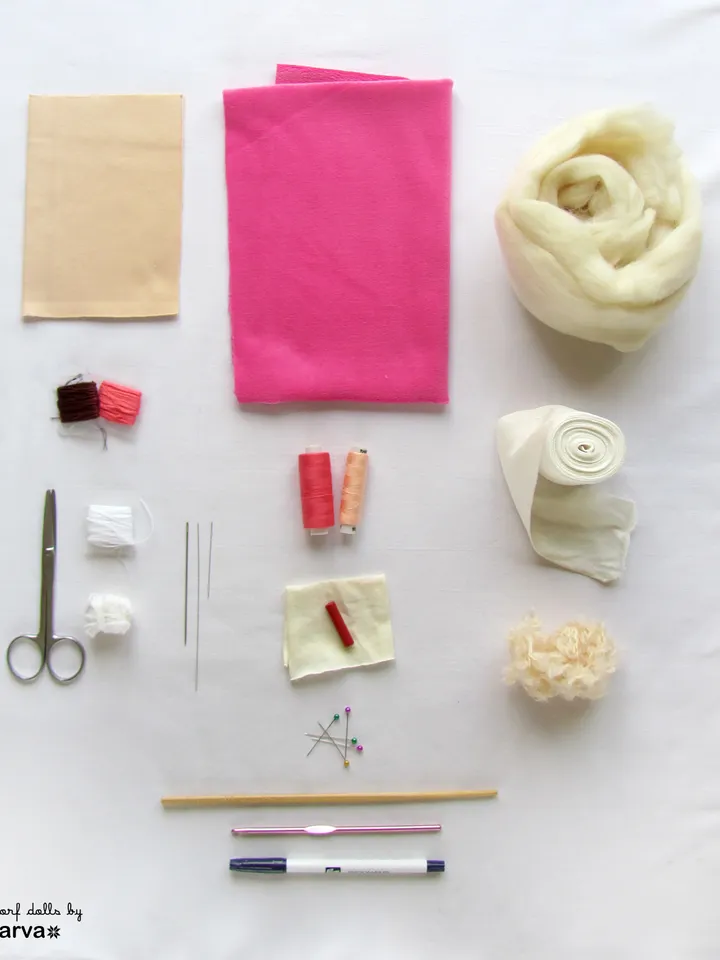 DIY Waldorf swaddle sleeping doll 11 inch (27 cm) tall. PDF sewing pattern and tutorial.