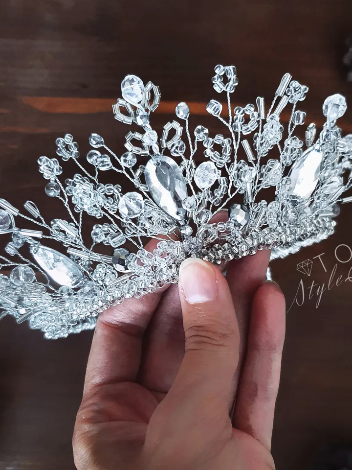 Wedding crown, Headpiece for bridal,Tiara, Wedding tiara, diadem, Tiaras for bride, Bridal crown, Bridal headpiece, Transparent crown