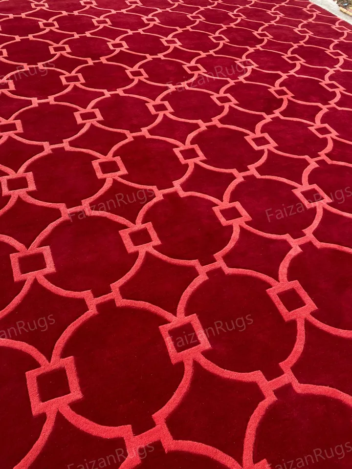 Buy 8x10 Area Red-Shaped Rug | Hand-Tufted 100% Wool Handmade Area Rug | Carpet for Home, Bedroom, Living Room, Kids Room, Custom Rug.