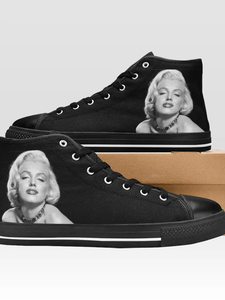 Marilyn Monroe Shoes, High-Top Sneakers, Handmade Footwear