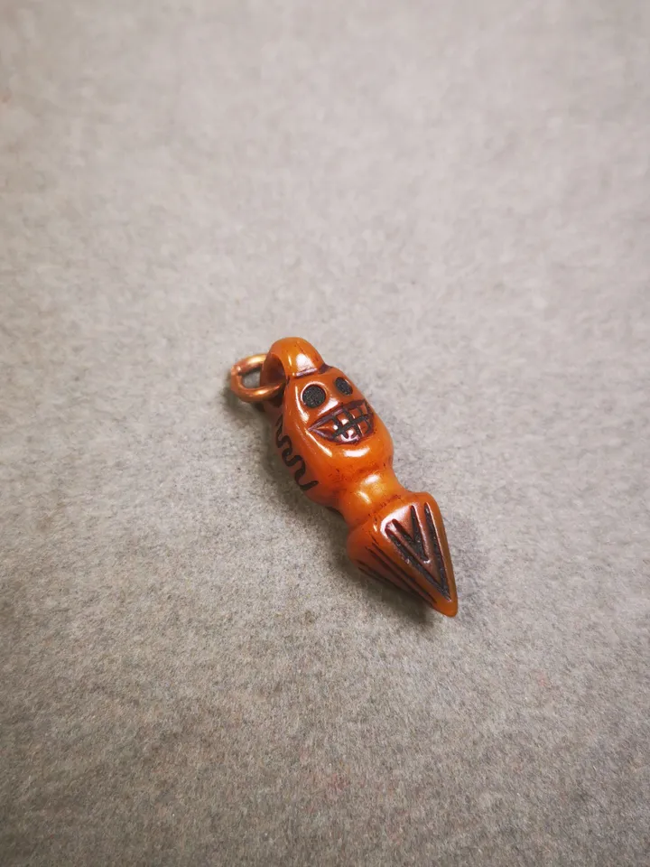 Gandhanra Tibetan Bone Carved Phurba Amulet, Ritual Implement Pendant