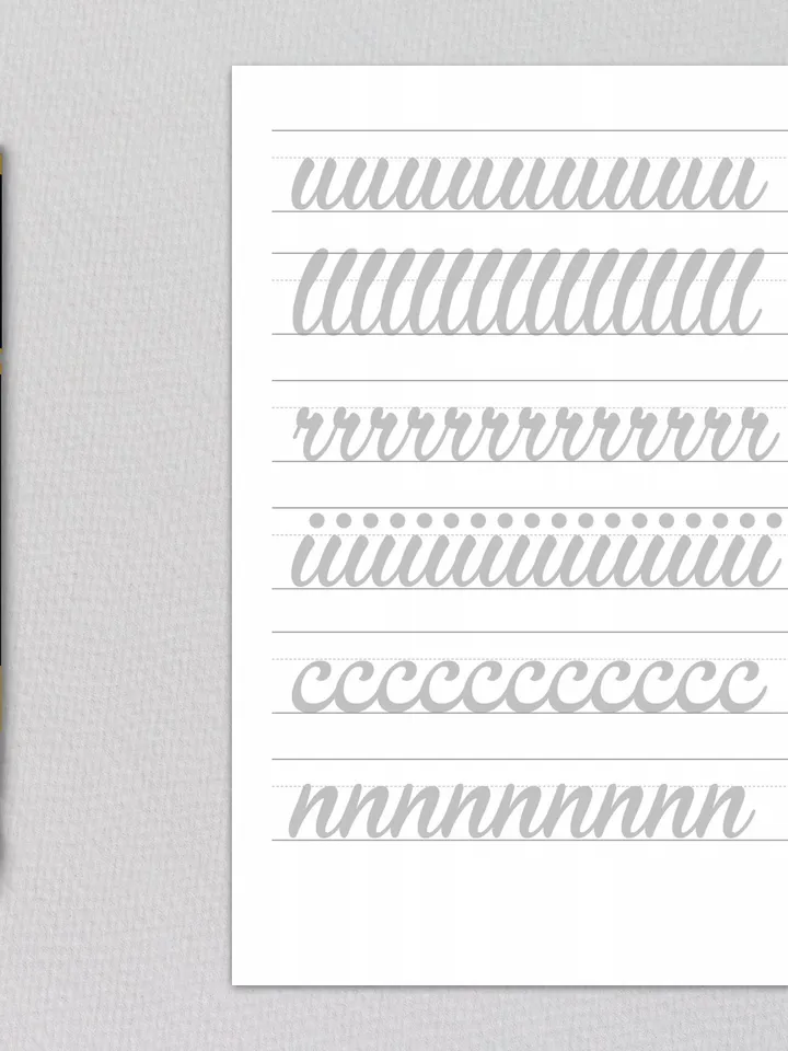 Calligraphy Worksheets, Calligraphy Practice Sheets, Brush Lettering
