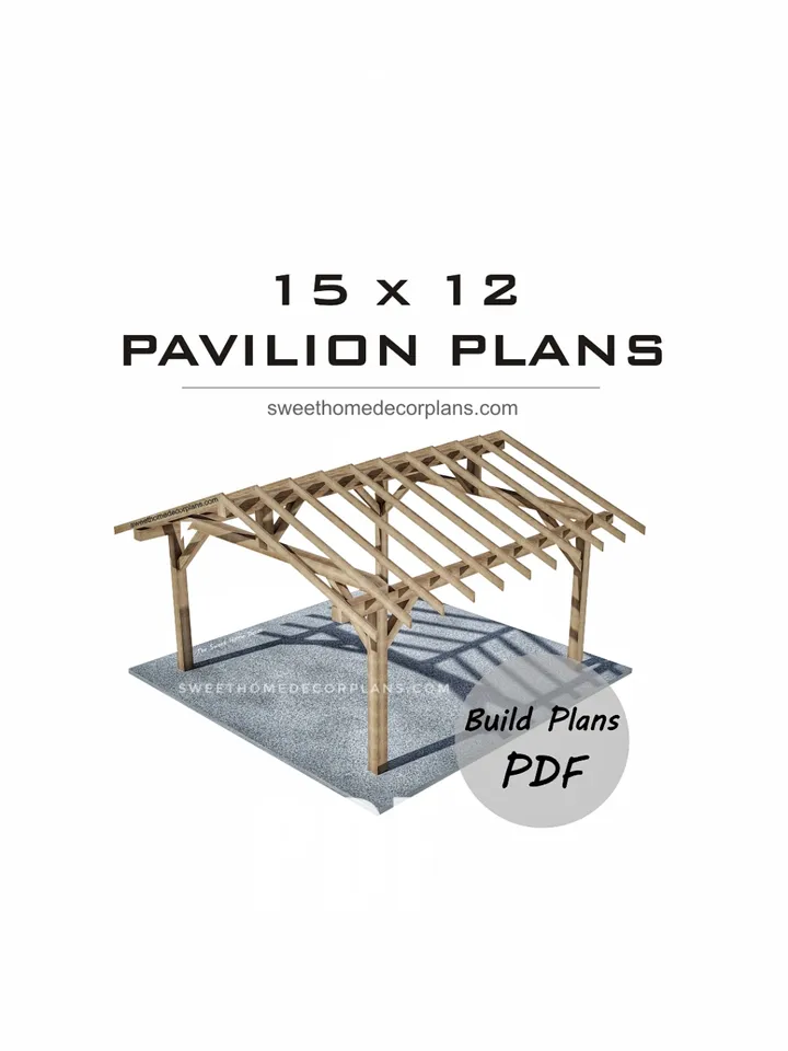 Diy 15 x 12 gable pavilion plans pdf. Carport plans. Wooden outdoor covered gazebo plans. Diy backyard wooden pergola plans for outdoor. Timber frame plans.