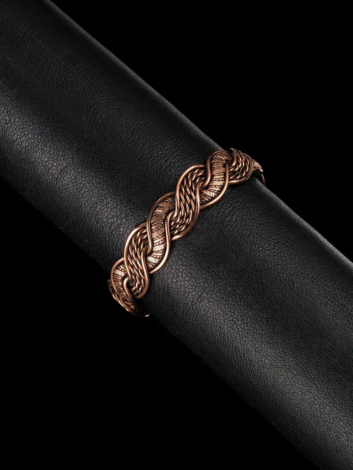 Woven copper wire bracelet Antique style handcrafted copper jewelry Unique gift
