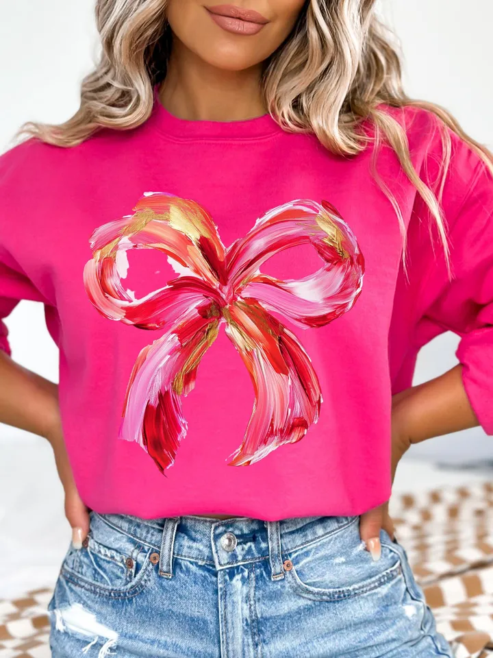 Valentines Day Coquette Bow PNG, Valentine Brushstroke Png, Valentines Day Sublimation Design, Coquette Valentine Png, Trendy V-day Png