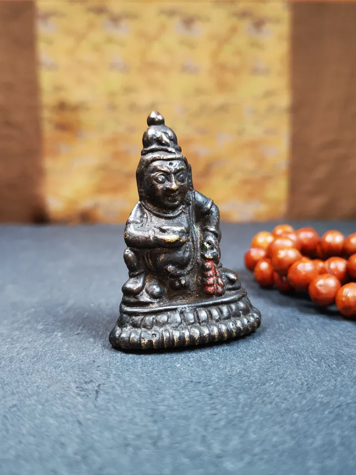 Gandhanra Acient Tibetan Statue Yellow Jambhala(Dzambhala) ,80 Years Old