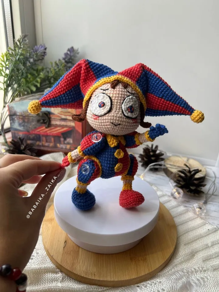 PDF Crochet Pomni Pattern, Amazing Digital Circus Amigurumi Pattern, Crochet Monster, Halloween Crochet Pattern, Amigurumi Clown