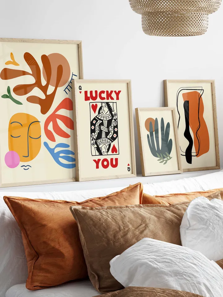 Matisse, Bauhaus, Flower Market, Abstract Line Face, Cat Wall Art, Canvas Painting, Posters And Prints, Pictures For Living Room, art print