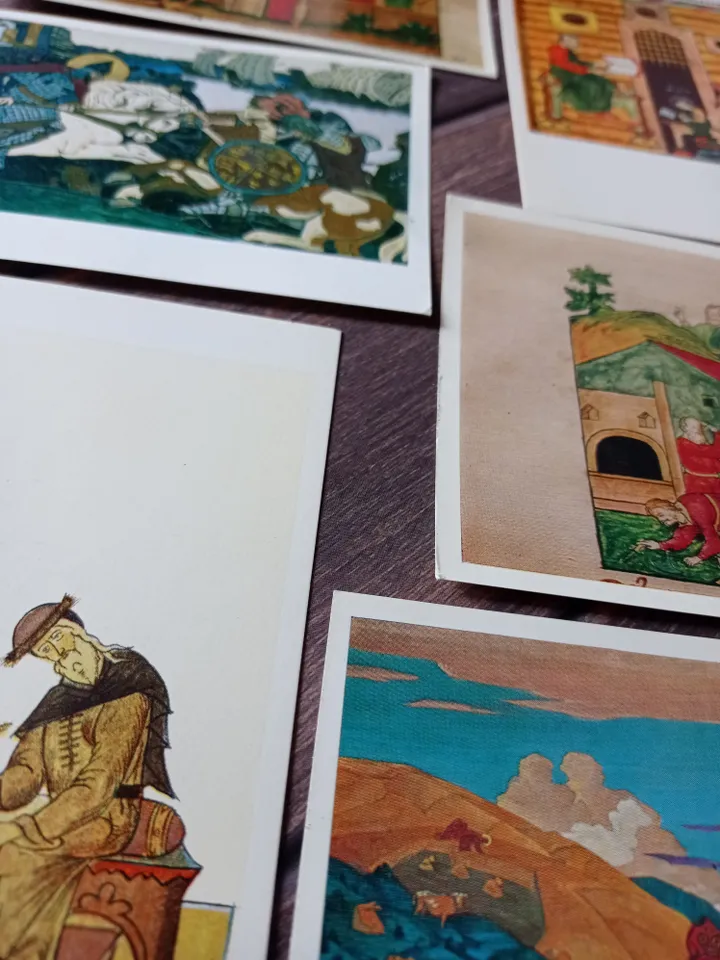 Postcards of the USSR ancient Russian book miniature