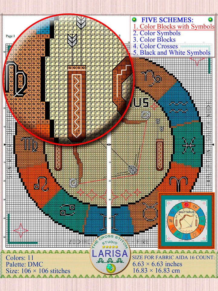 Sagittarius Cross Stitch Pattern | Sagittarius Zodiac Sign