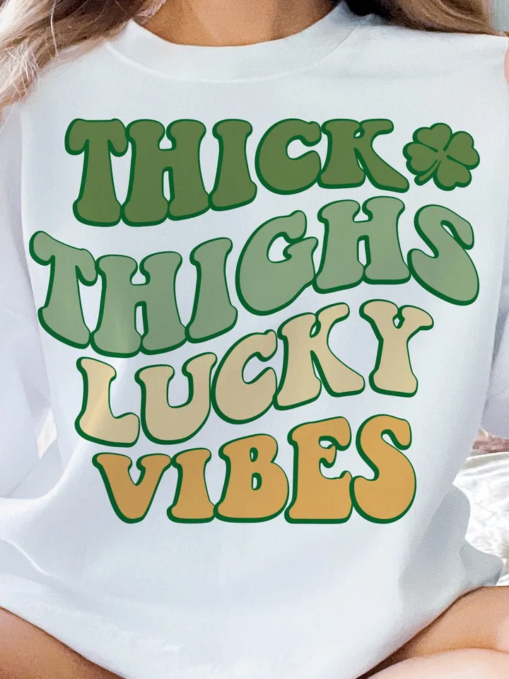 thick thighs lucky vibes svg / lucky svg / lucky retro svg / St. Patrick's day svg / Happy St. Patricks day / digital download