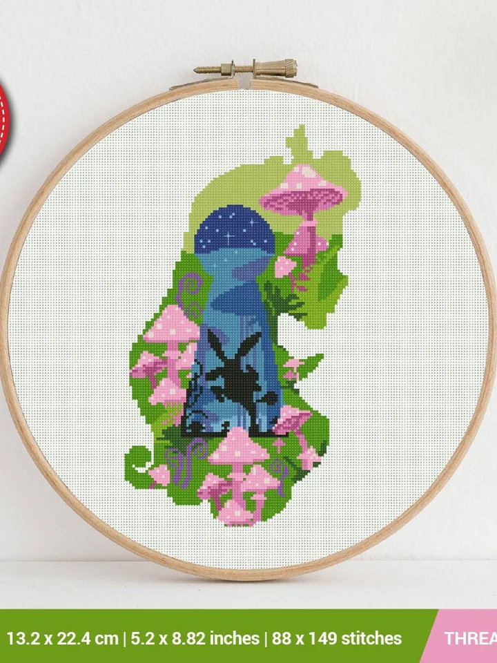 Alice in Wonderland Silhouette Cross stitch pattern | Embroidery Pattern | Instant Download | Embroidery Designs