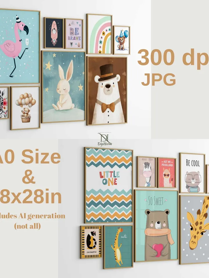15000 Kids Room Wall Art Bundle, Playroom Decor, Toddler Room Prints, Colorful Nursery Gallery Wall Art, Eclectic Wall Art for Kids DIGITAL