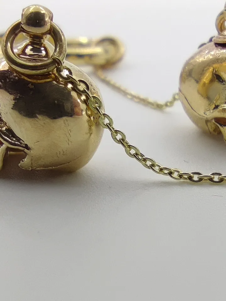 Long Skull Earrings - 14K Yellow Gold (585 Gold)