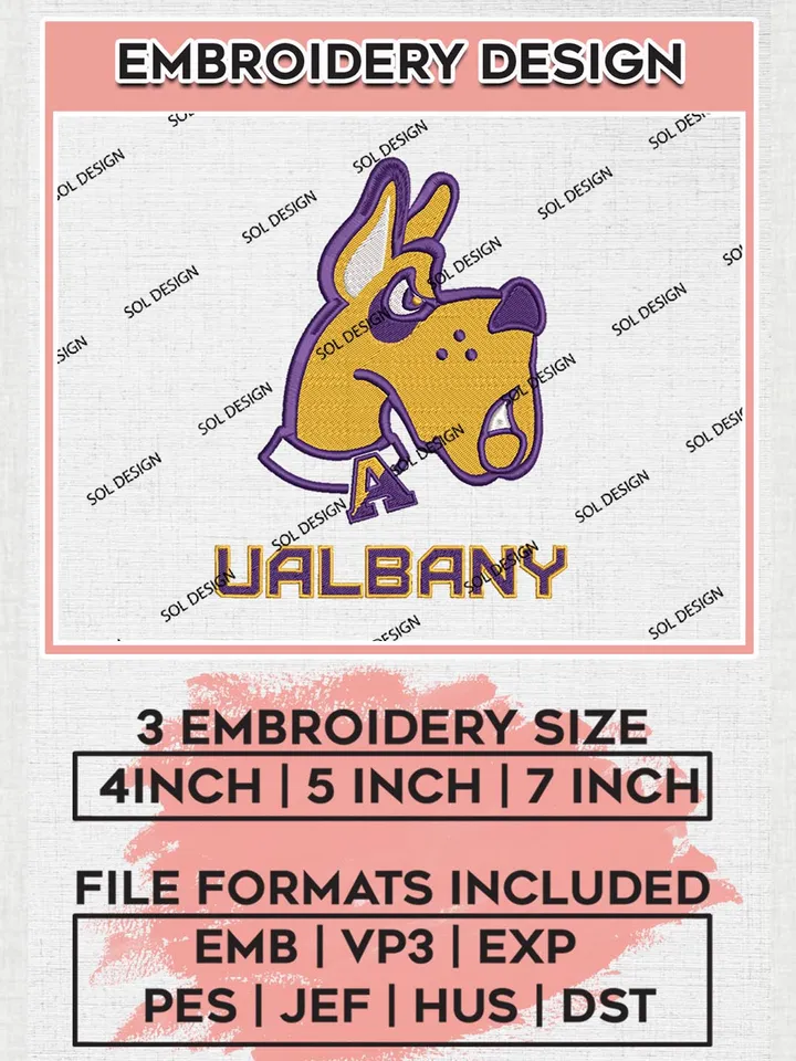 UAlbany NCAA Team Mascot Logo Machine Embroidery Design, NCAA UAlbany Great Danes Embroidery Design Design files, NCAA Team Embroidery Designs, NCAA Machine Embroidery Designs, Digital Download