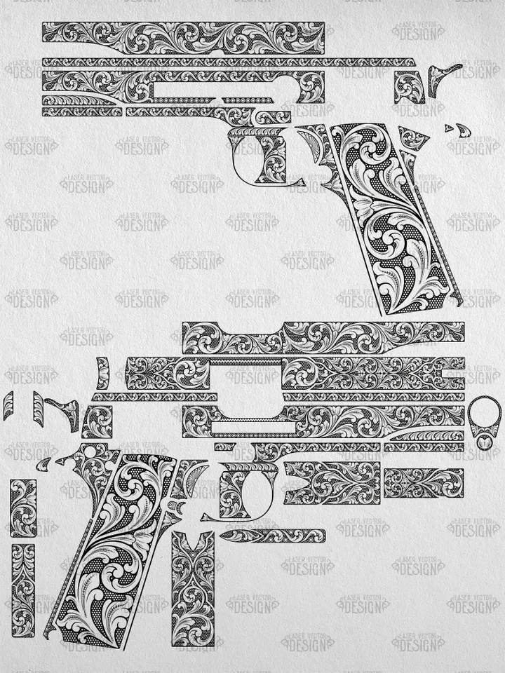 VECTOR DESIGN Colt 1911 government Scrollwork 2