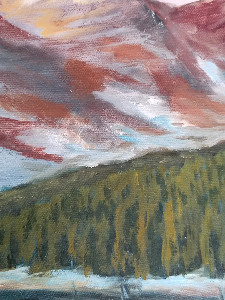 Moraine Lake oil painting Mountain landscape Fine art