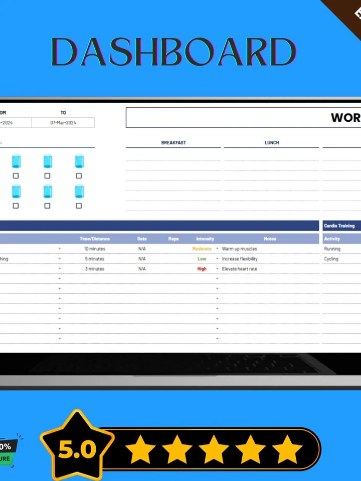 Workout Planner Template, Editable Google Sheets, Digital Download for Fitness Scheduling & Progress Tracking