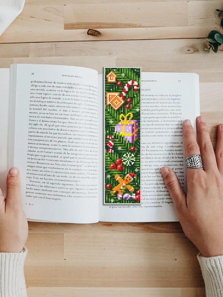 Christmas bookmark cross stitch pattern PDF download Christmas tree cross stitch chart, Bookmark pattern digital PDF, Gingerbread gift #B201