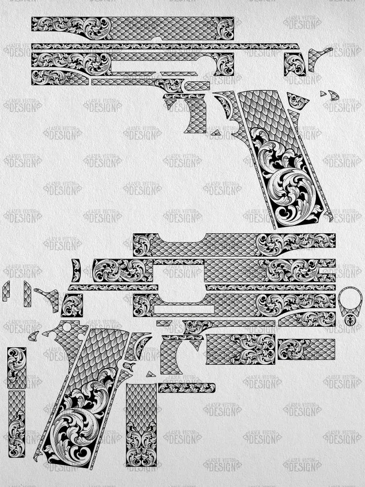 VECTOR DESIGN Colt 1911 government Scrollwork and snake scales