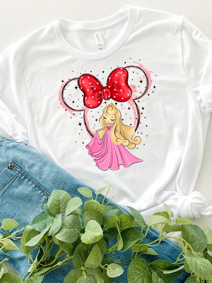 All princess png clipart, watercolor princess Aurora clipart, magic kingdom illustration, Princess T-shirt design, Aurora tshirt design