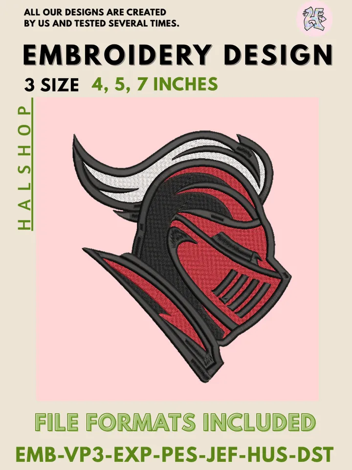 Rutgers Scarlet Knights NCAA Team Logo Embroidery Design Files – College Sports Machine Embroidery, Game Day Pattern, 3 Sizes, Digital Instant Download