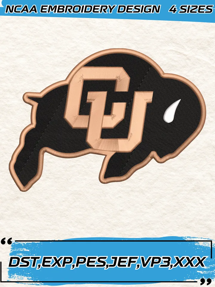 Colorado Buffaloes Logos Embroidery Designs,NCAA Logo Embroidery Design,Machine Embroidery Design File,4 Sizes, Digital Download