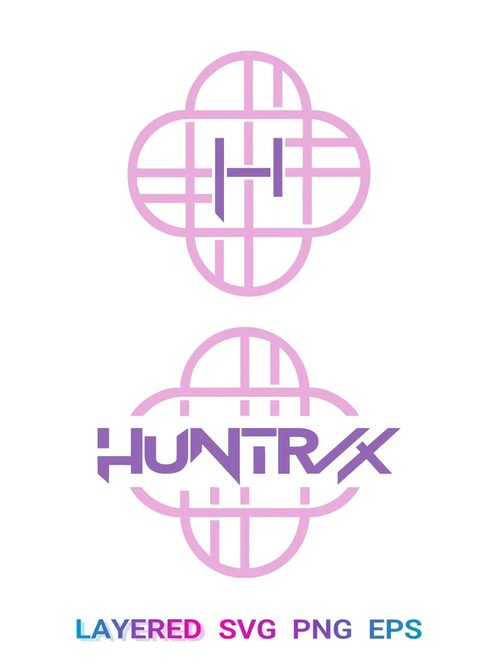 Huntrix Logo SVG PNG, Pink Purple 💜 Layered