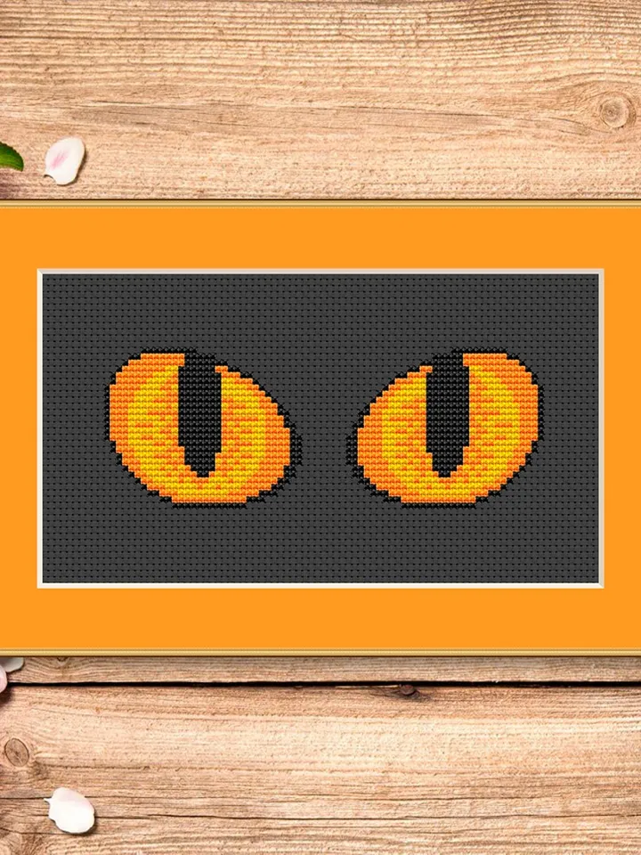 Cat's Eyes Cross Stitch Pattern, Cat Cross Stitch Pattern, Embroidery Cat, Animal Cross Stitch Pattern, Modern Cross Stitch Pattern #cat004