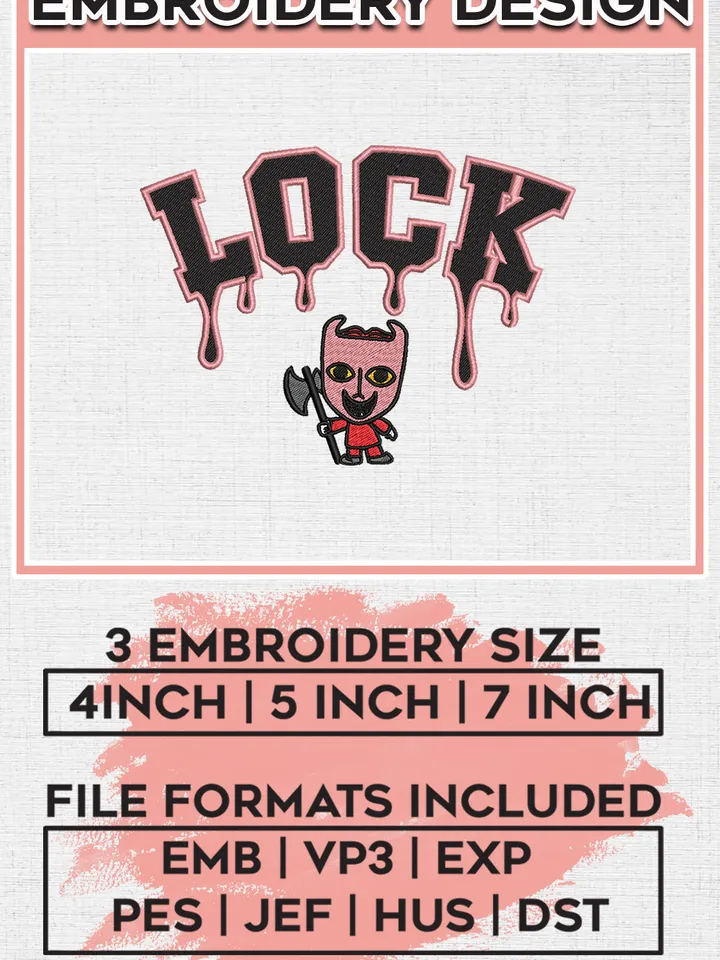 Halloween Lock Drop Name Embroidery designs, Nightmare Before Christmas Machine embroidery designs, Halloween embroidery files, Spooky Season Machine Embroidery Digitized Pes Files, Digital Download