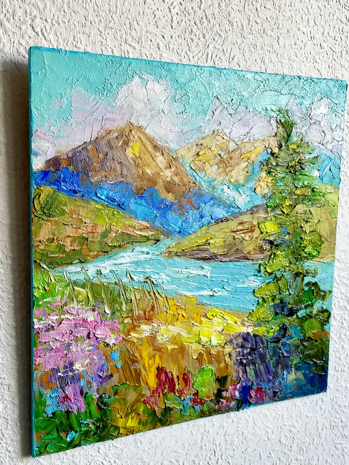 Fall Original Oil Painting Landscape Rocky Mountains Fine Art