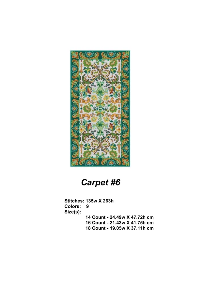 Carpet 06 Antique Needlepoint Rug Cross Stitch Pattern PDF