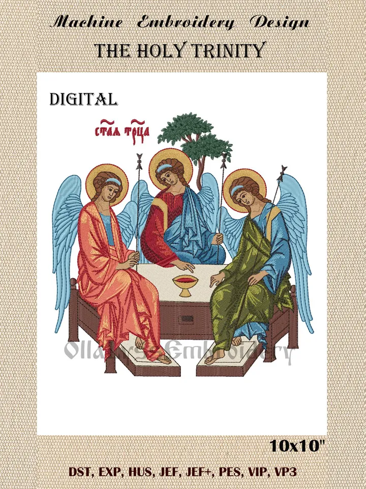 The Holy Trinity embroidery design