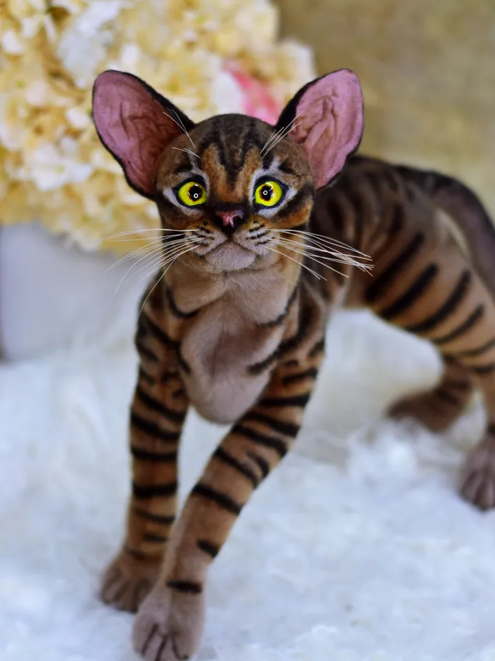 Realistic Stuffed Cat Toy - Portrait of a Domestic Plush Toy - Stuffed Cat - OOAK - Kitty