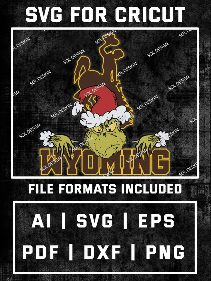 Grinch Wyoming Cowboys SVG, NCAA SVG Design, NCAA Wyoming Cowboys SVG, NCAA Cowboys Cricut, Christmas Svg, Grinch svg, Digital Download