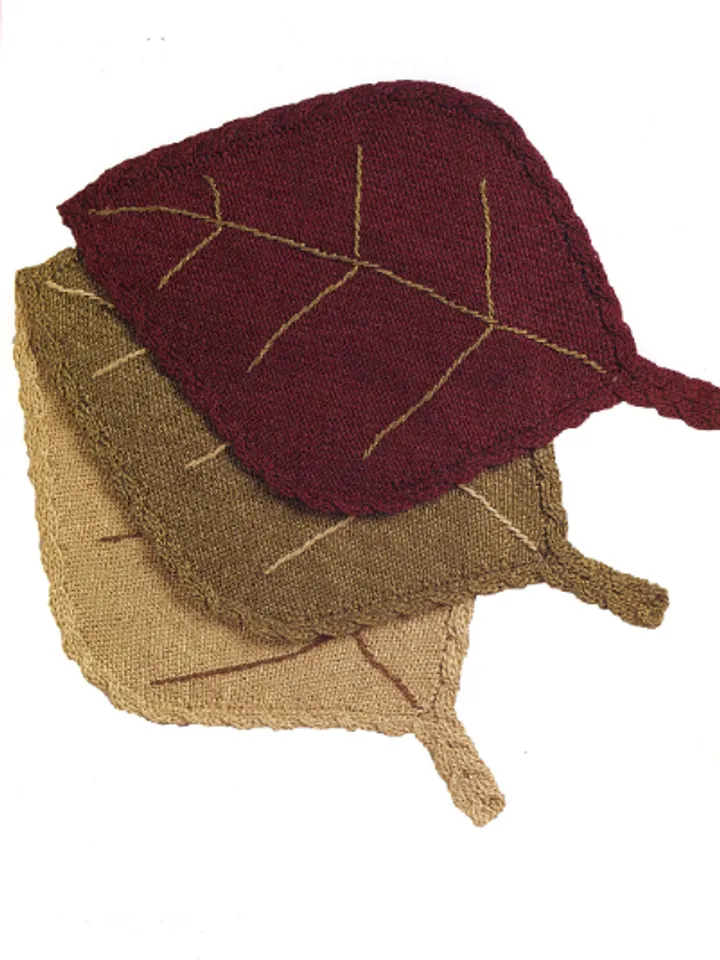 Knitting Pattern Vintage Cable Leaf Place Mat and Pillow Digital Download PDF