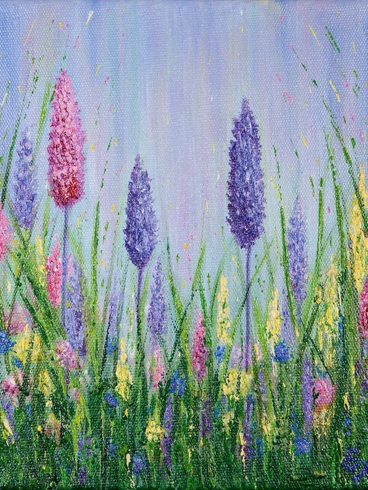 Digital Product Painting of wildflowers, Painting with flowers, Bright painting, Flowers painting, Flowers art
