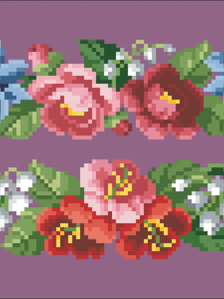 Antique Cross Stitch Pattern Two Flower Garlands Digital Download PDF