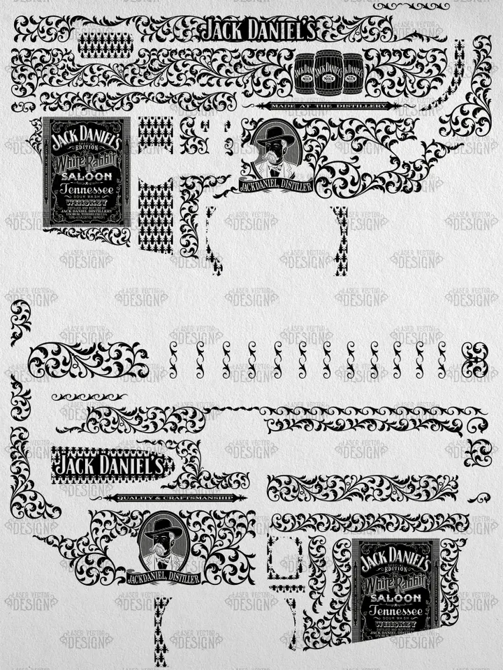 VECTOR DESIGN AR-15 Jack daniels scrollwork