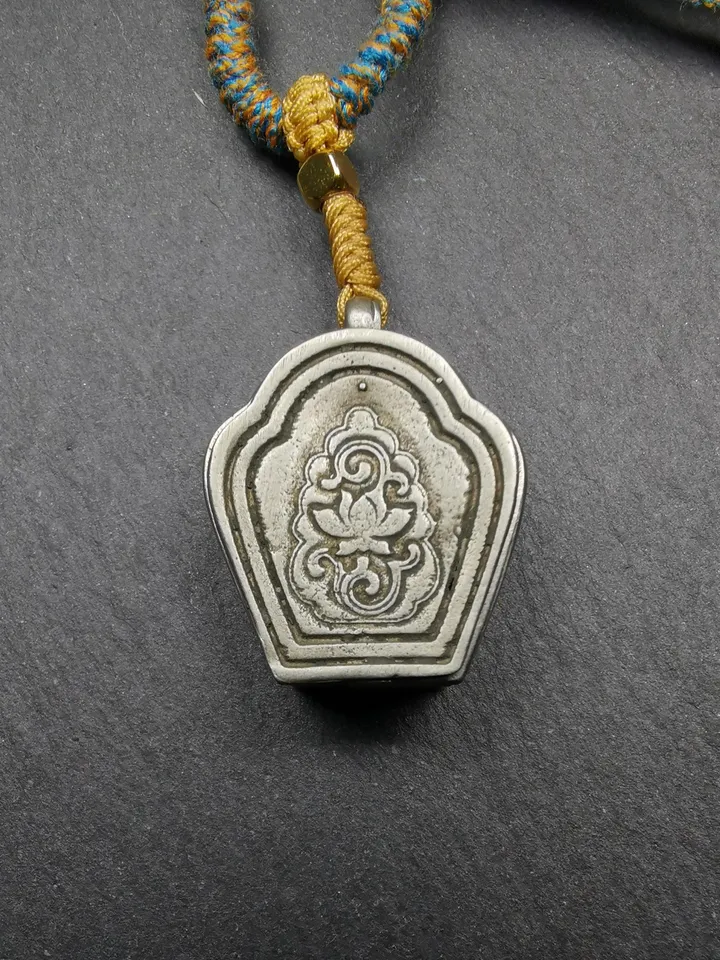 Gandhanra Handmade Tibetan Buddhist Gau Box Amulet,Green Tara Ghau Shrine, Mini Altar Pendant