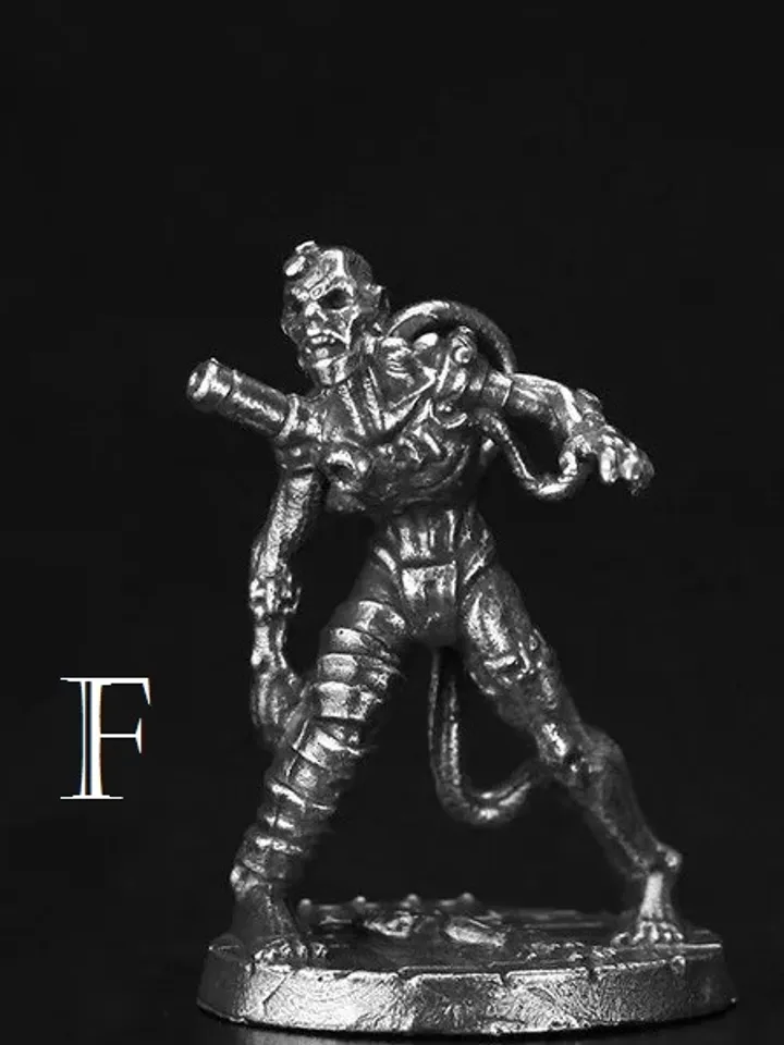 Mechanical Reanimator, copper miniatures, tabletop wargaming fantasy miniature figures.