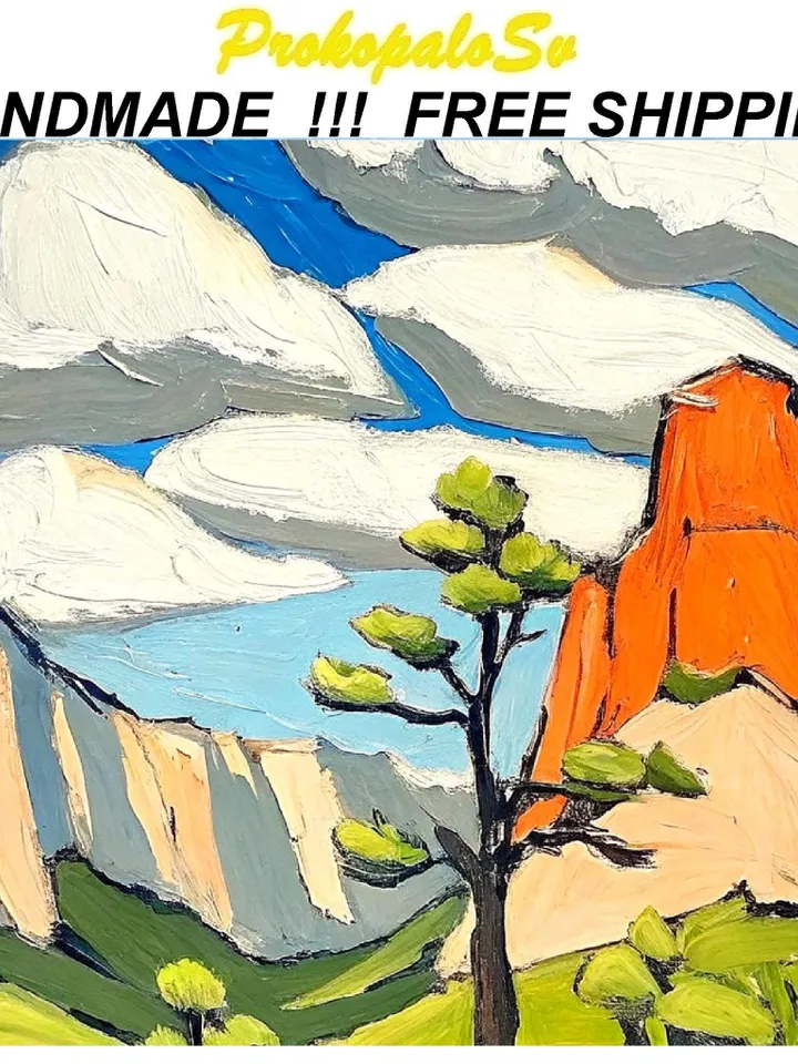Zion Original Painting National Park Art Mountain Landscape Impressionist Original ArtGifts for Her by ArtProkopaloSv