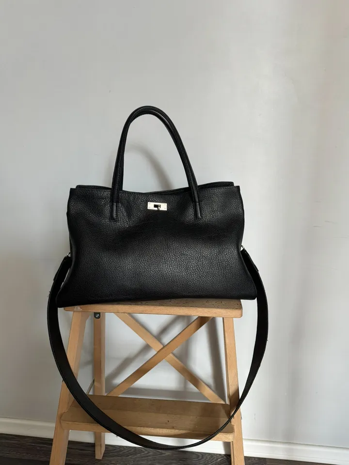 Genuine leather black classy designer women bag | everyday purse | elegant bag