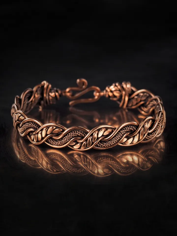 Wire wrapped copper bracelet for woman Antique style copper jewelry WireWrapArt