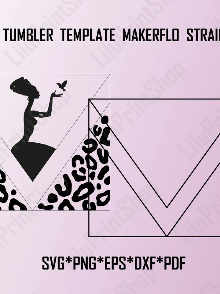 Afro woman tumbler template svg for 20oz skinny Afro girl and Cheetah v split tumbler svg for straight Makerflo Digital Instant download