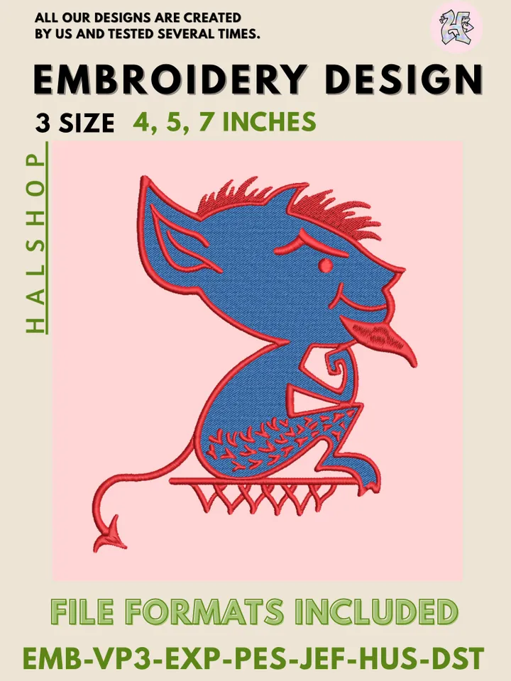 DePaul Blue Demons NCAA Embroidery File – College Sports Machine Embroidery Design 🏀😈