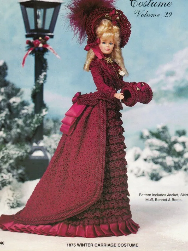 Barbie Dress Crochet Pattern Vintage for Dolls 11-1/2" Digital Download PDF