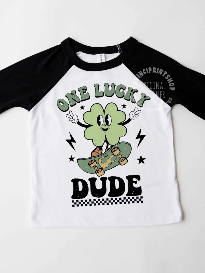 One Lucky Dude PNG, St Patricks Day, Retro png, Boy png, Boy Sublimation, Kids Sublimation, Lucky Sublimation, Sublimation Designs, png file